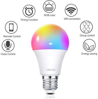 China Tuya Module Smart WiFi A19 LED Indoor Bulb RGBCW LE TDC 2700K-5000K Adjustable Work With Alexa Google Assistant Smart Led Bulb 9W for sale