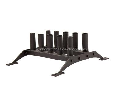 China Double Tier 10 Hole Steel Bar Rack Barbell Bar Storage Rack for sale