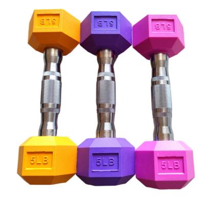 China Dumbbell IronHawk Rubber Covered Dumbbells Quality Colored Weightlifting Dumbbells Rubber Coated Dumbbells for sale