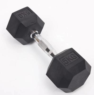 China Rubber Covered Dumbbell Manufacturers Supply Hexagonal Dumbbells Sporting Goods Daily Training Hexagonal Dumbbells for sale