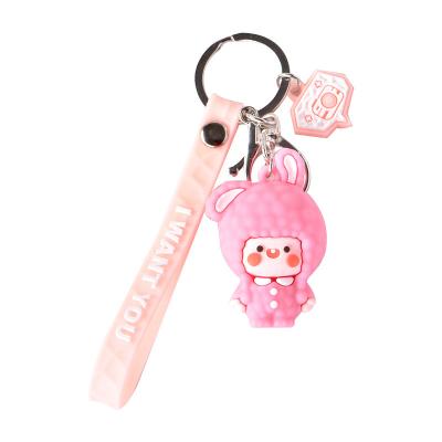 China Wholesale Promotion.Advertising.Gift.Decoration factory cartoon top of cute rabbit silicon key chain car key pendant for sale