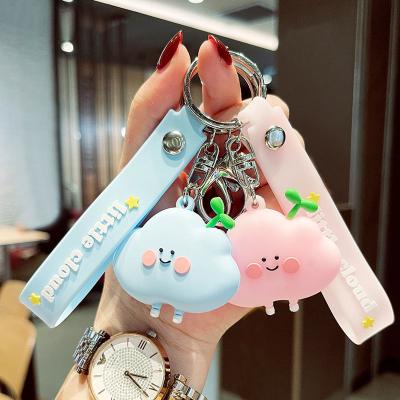 China Promotion.Advertising.Gift.Decoration Small Cartoon Cute Glass Cloud Key Chains PVC Rubber Key Chain Custom for sale