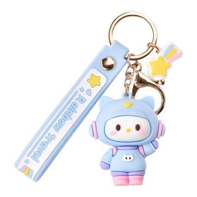 China 3d Keychains Cute Cute Rubber Cat Silicone Wristband Space Cartoon Key Chain Promotion Price.Advertising.Gift.Decoration 3d Personalizados for sale