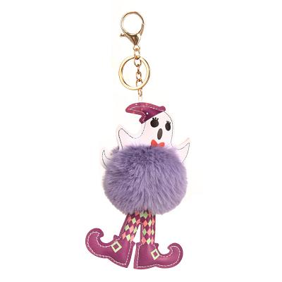 China Saints Day Ghost Clown Goomy Plush Keychain Pompom Plush Key Chains 2022 New Style Bag Car Pendants All Key Chains for sale