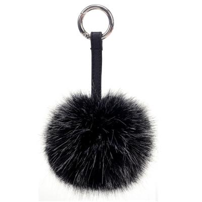 China High Quality Plush Faux Fox Fur Pom Pom Keychain Big Fur Ball Key Chains Bag Car Pendant Accessories 10CM Joltik Large for sale