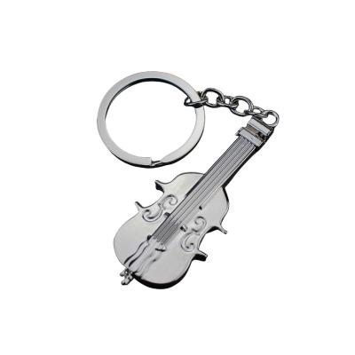 China Promotion Gift Less MOQ Emulation Mini Violin Key Chains Metals Laser Logo Custom Llaveros 2022 for sale