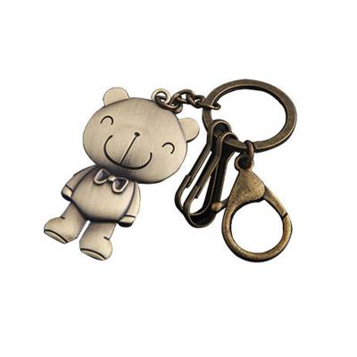 China High Quality Bronze Key Ring For Promotion Gift Metal Bear Llaveros Bear Doll Small Metal Key Ring for sale