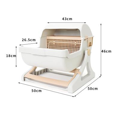 China Wholesale Viable Plastic Self Cleaning Box Semi-automatic Pet Cat Toilet Cat Litter Box Large With for sale