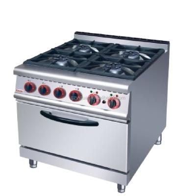 China JZHTQ4 China Commercial Multifunctional 4 Burner Convection Gas Cooking Range With Electric Oven for sale