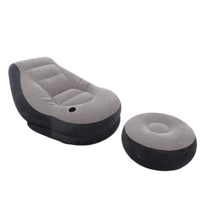 China Ultra Assembled Intex 68564 Foldable Lounge Outdoor Inflatable Sofa With Footrest Chair Inflatable Stool Inflatable Sofa for sale