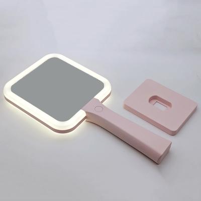 China Lighted Handheld Touch Screen Led Lighted Makeup Mirror 3Xmagnifying, 3 Light Colors And Adjustable Brightness for sale