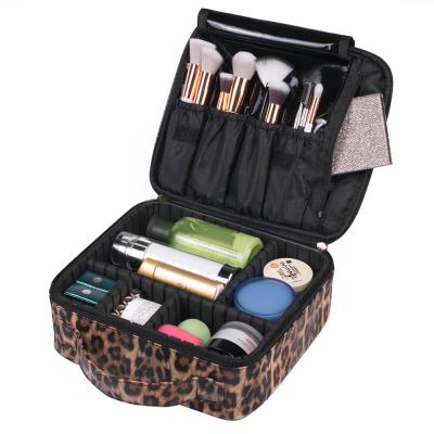 China Fashion Makeup Travel Case with Marble Train Case Organizer, Portable Adjustable Dividers Makeup Cosmetic Bags with Brush Holderolde for sale