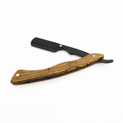 China Single Blade Professional Straight Razors With Solid Gold Sandalwood Handle for sale