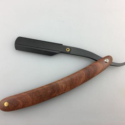 China Single Blade Straight Razor Shaving Handle, Single Pure Wooden Throat Barber Shaving Cutting Razor for sale