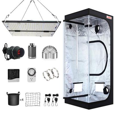 China New Design Easily Compiled Grow Box Good Price Grow Bags 4x4 8x8 Grow Tent Complete Kit With Led Grow Light Fan And Filter for sale