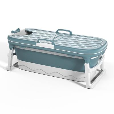 China Sustainable Plastic folding bath barrel portable household large adult bath bucket wholesale installation-free full body Bath bucket bathtub for sale