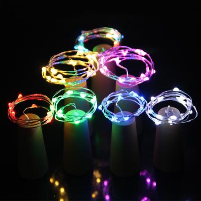 China Wine Bottle Lights with Cork 2M 20 LED Copper Wire Colorful LED Lights String Bottle Lamp for Party Wedding Christmas Decor 20 LEDs per light for sale