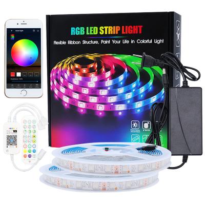 China LANDSCAPE Amazom low voltage popular smart 5050-30leds/m rgb Flexible strip light DC 12V PCB10MM IP20 Holiday part Decoration for sale