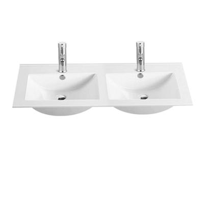 China 2021 Hot Selling Hot Sale Rectangular Slim Edge Cabinet Bathroom Double Basin Sink Sustainable for sale