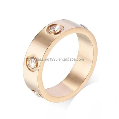 China Other Wholesale Inlaid Zircon Jewelry 18K Gold Plated Luxury Fashion Beautiful For Women Wedding Diamond Rings for sale