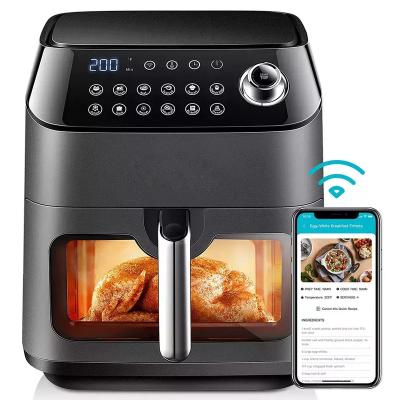 China 6L 8L Wifi Air Fryer Support Tuya App Hot Air Fryer With Digital Tuya App Control Air Fryer With Smart Stained Glass Home Appliances wifi air fryers for sale