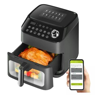 China Dual 6L 8L heating element hot smart air fryer with Tuya App control glass window wifi air fryer for sale