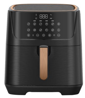 China 2023 new hotel air fryer 7L LCD digital display, color stainless steel body with window, metal cabinet, smart cooking 8 menu for sale