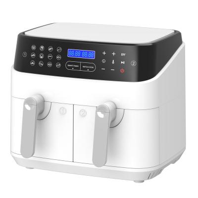 China Hotel Air Fryer 8L 2 Basket Dual Independent Control, LCD Digital Meun 8 Presetting One Touch Smart Cook for sale