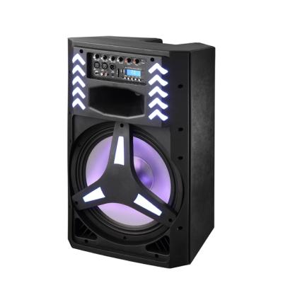 China Stage/Theater/BAR/Home Club Polinata 15 Inch OEM Multimedia Wireless Link Speaker Subwoofer Active DJ Sound Box With Disco Light DSP DJ for sale