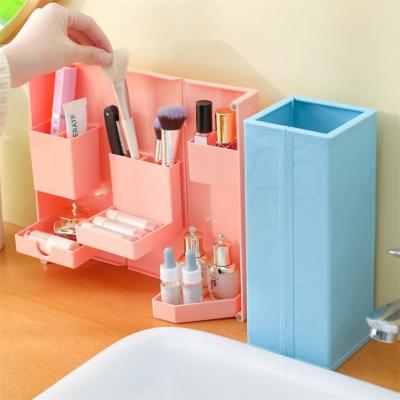 China Viable three-dimensional foldable storage box cosmetics stationery storage box for sale