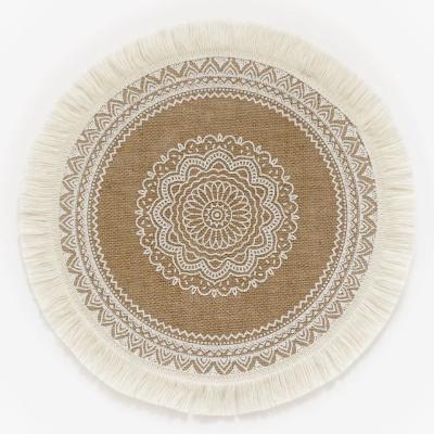 China Kitchen Decor Vintage Jute Place Mat Fabric Pattern Dining Room Table Viable Home Place Mats for sale