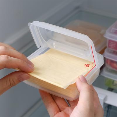 China 2 Microwavable Clear Flip-Lid Butter Cubes Cheese Slice Storage Box Kitchen Food Container for sale