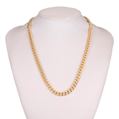 China Zhongxing Fashion Custom Made Women Fashion Jewelry 14K Gold Plated Cuban Link Chain Necklace for sale