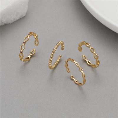 China TRENDY Fashion 14K Gold Plated Hollow Open Ring For Women for sale