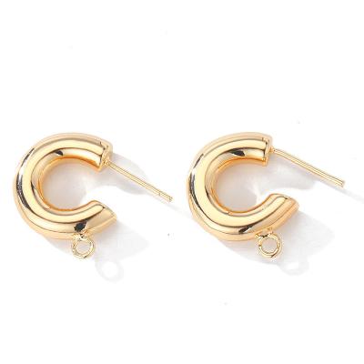 China TRENDY 14K Gold Plated Wholesale Jewelry Earrings , Women Earrings Circles DIY Earrings for sale