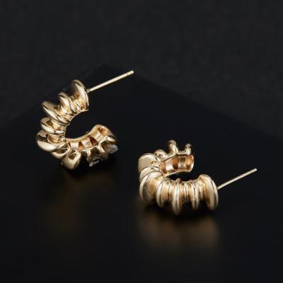 China New Design TRENDY Stud Earings For Women 14K Gold Plated Ear Studs Piercing Studs for sale