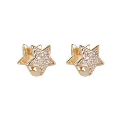 China Newest FASHIONABLE High Fashion Women Micro Pave CZ Round Star Heart Shape Gold Huggie Hoop Earrings for sale