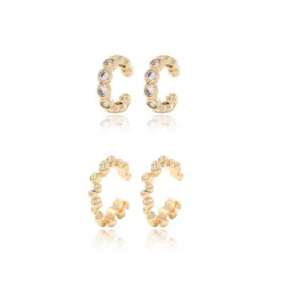 China Wholesale FASHIONABLE 14K Gold Plated Earrings Slap Letter C Ear Clip Eardrops for sale