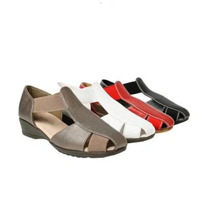 China Size Increasing Wholesale Italian Elegant Ladies Scare Suede Leather Sandals Shoes Comfortable Women Sandal Shoes for sale