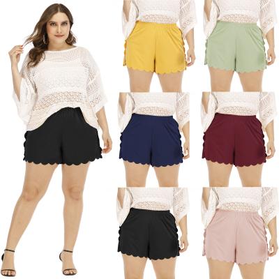 China Anti-wrinkle Dropshipping 2021 active wear shorts wholesale women casual shorts plus size 3X for sale