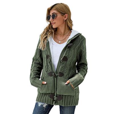 China European and American QUICK-DRY sweater jacket plus velvet warm hooded women's winter women's long-sleeved jacket for sale