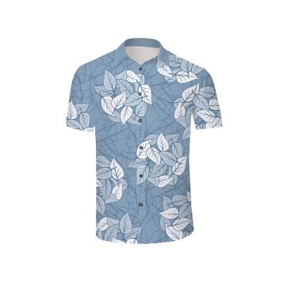 China Anti Shrink Printed Mens Shorts Sleeve Digital 3D Summer Shirt With Floral Element Design for sale