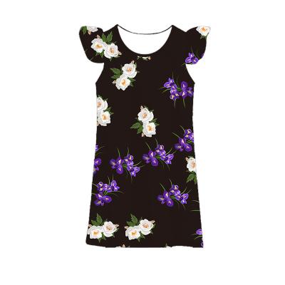 China Anti-wrinkle 3D printed children's clothing girls dress summer casual style floral print dress for sale