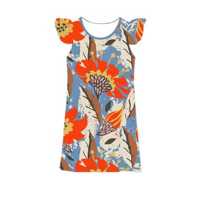 China Anti-wrinkle summer new children's digital printing dress 3D fashion bridesmaid casual dress for sale