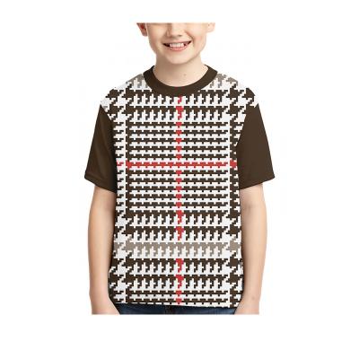 China Anti-pilling 3D printed t-shirt short sleeve t-shirt with geometric pattern for kids and boys for sale