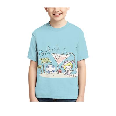 China Anti-pilling 3D Printed Boys Short Beach T-shirt Summer Children Sleeve Surfing T-shirt for sale