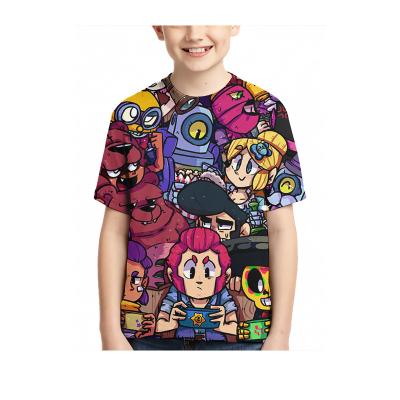 China Anti-pilling 3D printed casual brawl children's wilderness T-shirt cartoon boy's short sleeve T-shirt for sale