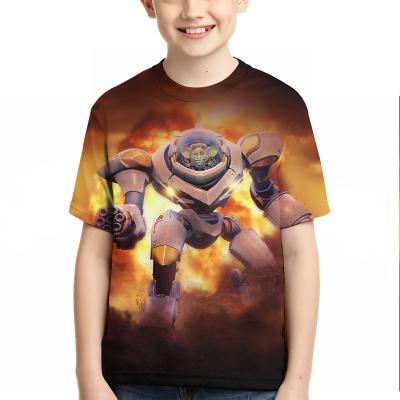 China Anti-pilling 3D Printed T-shirt Children's Clothing Boys Short Sleeve T-shirt Paladin Pattern New Style for sale