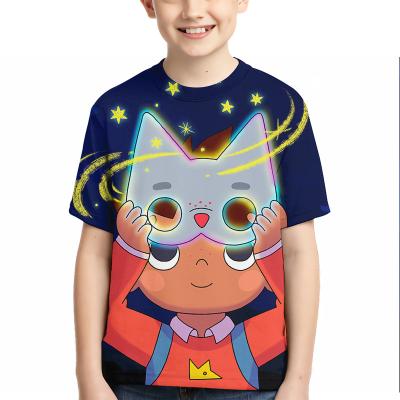 China Anti-pilling 3D Printed T-shirt WOLFBOYChildren Short Sleeve Animated Style Boys T-shirt for sale