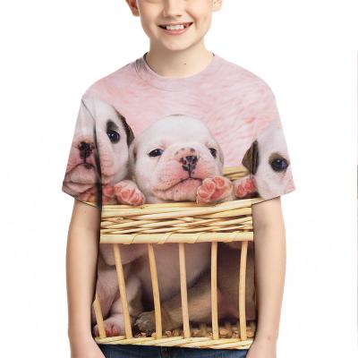 China Anti-pilling 3D Printed T-shirt Children's Summer Personalized Style Boy's Short Sleeved Animal T-Shirt for sale